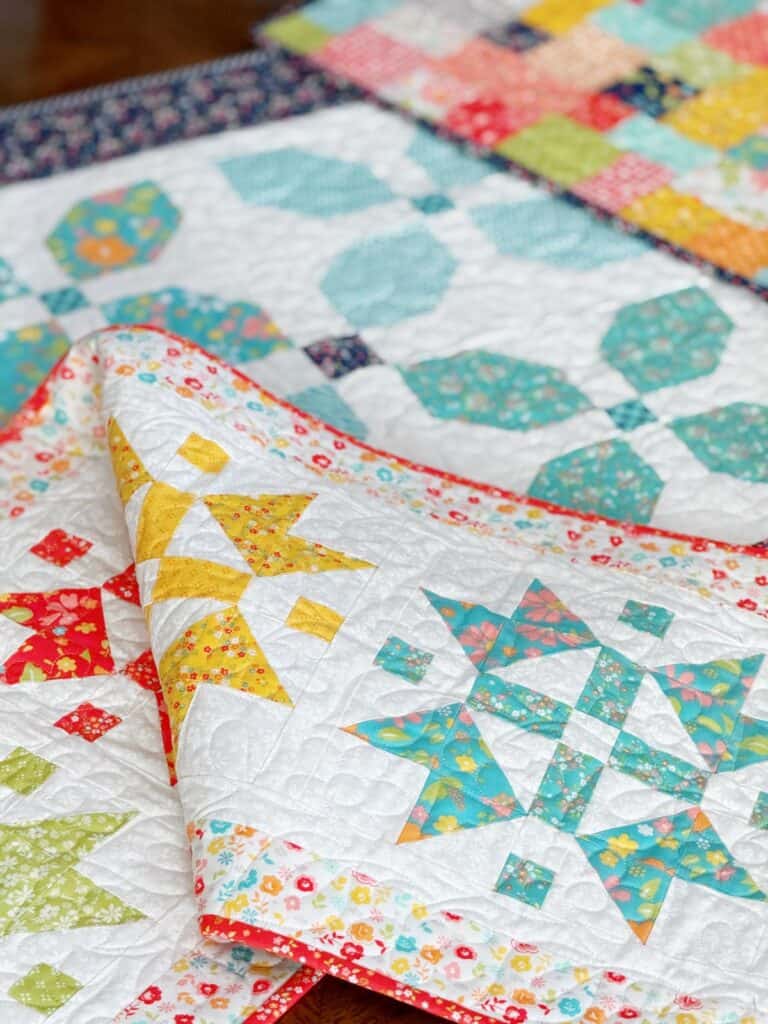 Table runners and topper in Delightfully Yours fabrics by Sherri & Chelsi for Moda Fabrics