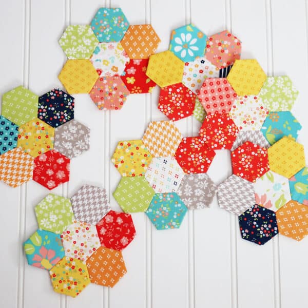 Grandmother's Flower Garden Blocks in Delightfully Yours Fabrics by Sherri & Chelsi for Moda Fabrics