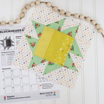 Moda Blockheads 6 Block 1 by Sherri McConnell of A Quilting Life
