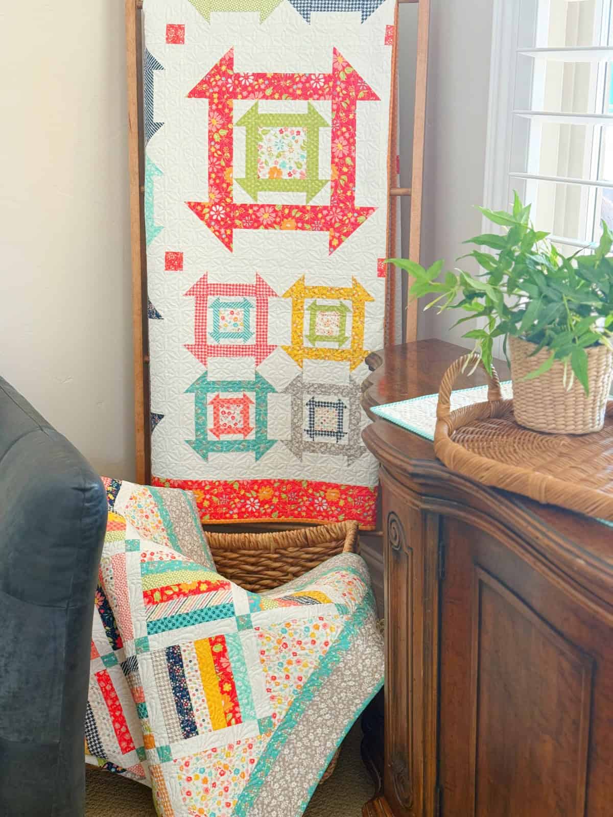 Sunnyside and Blooming quilts by Sherri of A Quilting Life with Delightfully Yours fabrics by Sherri & Chelsi for Moda Fabrics