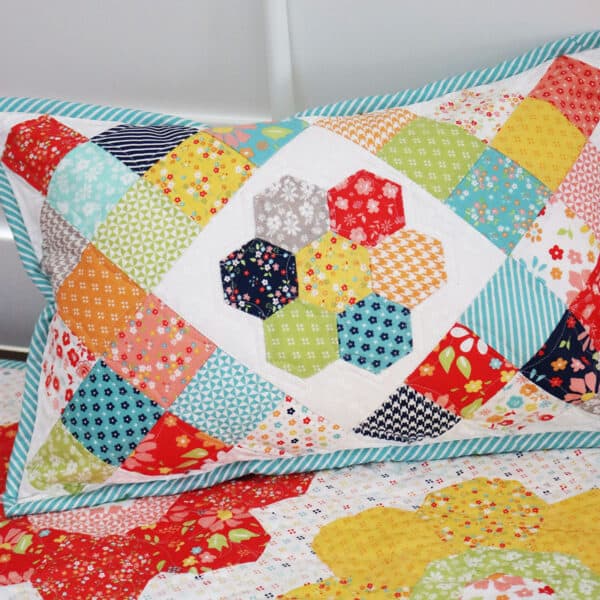 Mini Charm Pillow and Flower Table Runner in Delightfully Yours Fabrics by Sherri & Chelsi for Moda Fabrics