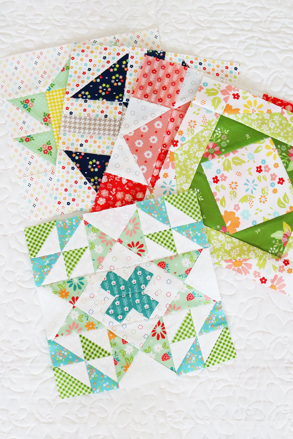 Moda Blockheads 6 Blocks 1 - 5 pieced by Sherri McConnell of A Quilting Life