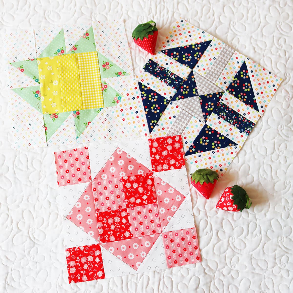 Moda Blockheads 6 Sew Along blocks one through three by Sherri McConnell of A Quilting Life