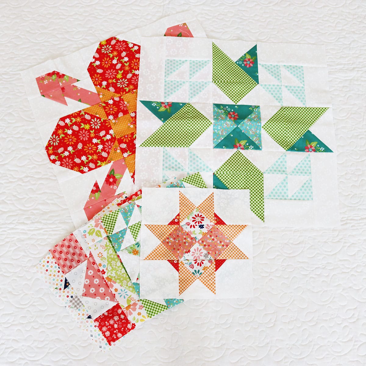 Moda Blockheads 6 Blocks 1-8 pieced by Sherri McConnell of A Quilting Life