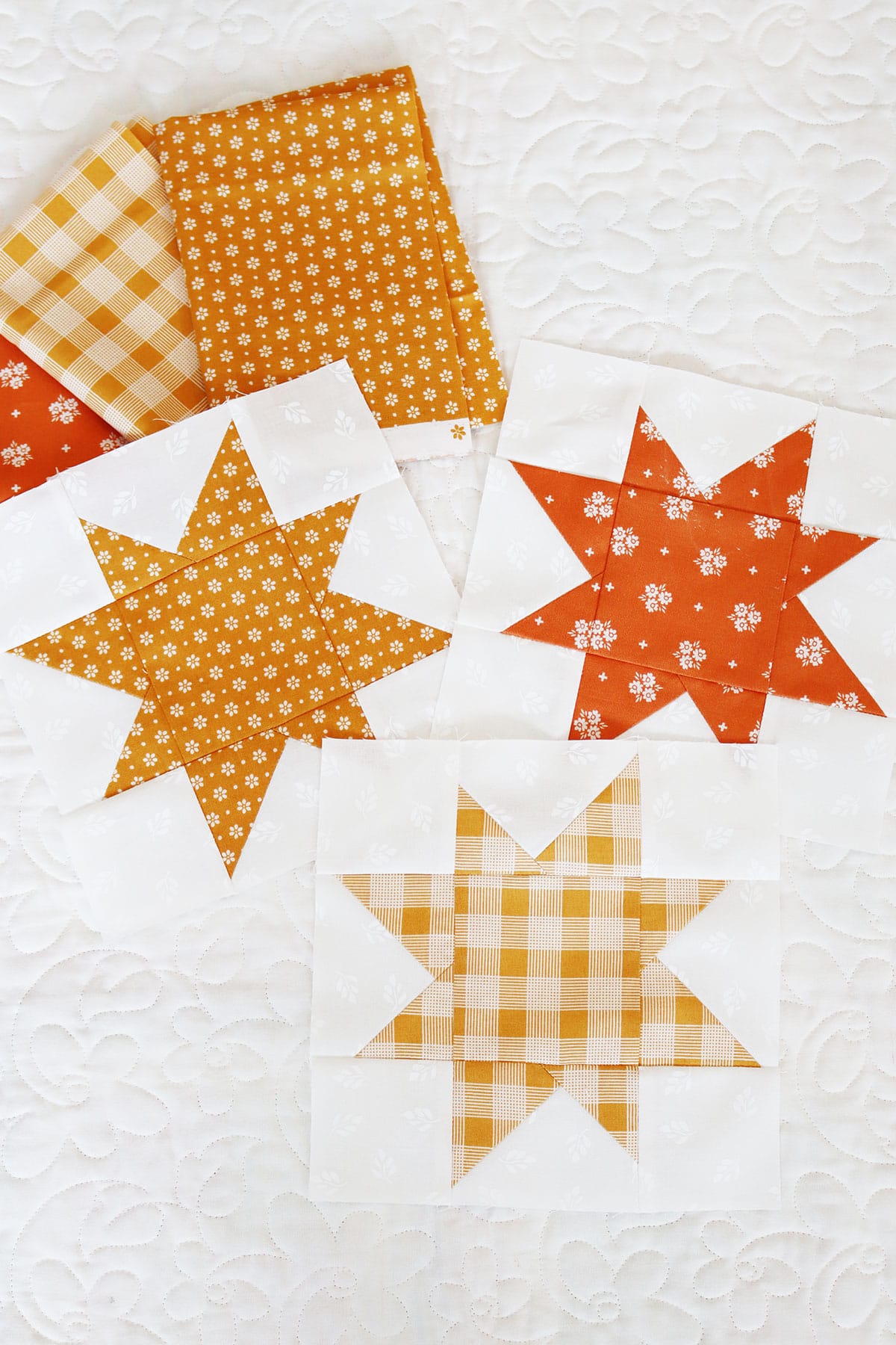 Autumn Nights Sew Along Autumn Stars blocks by Sherri McConnell of A Quilting Life