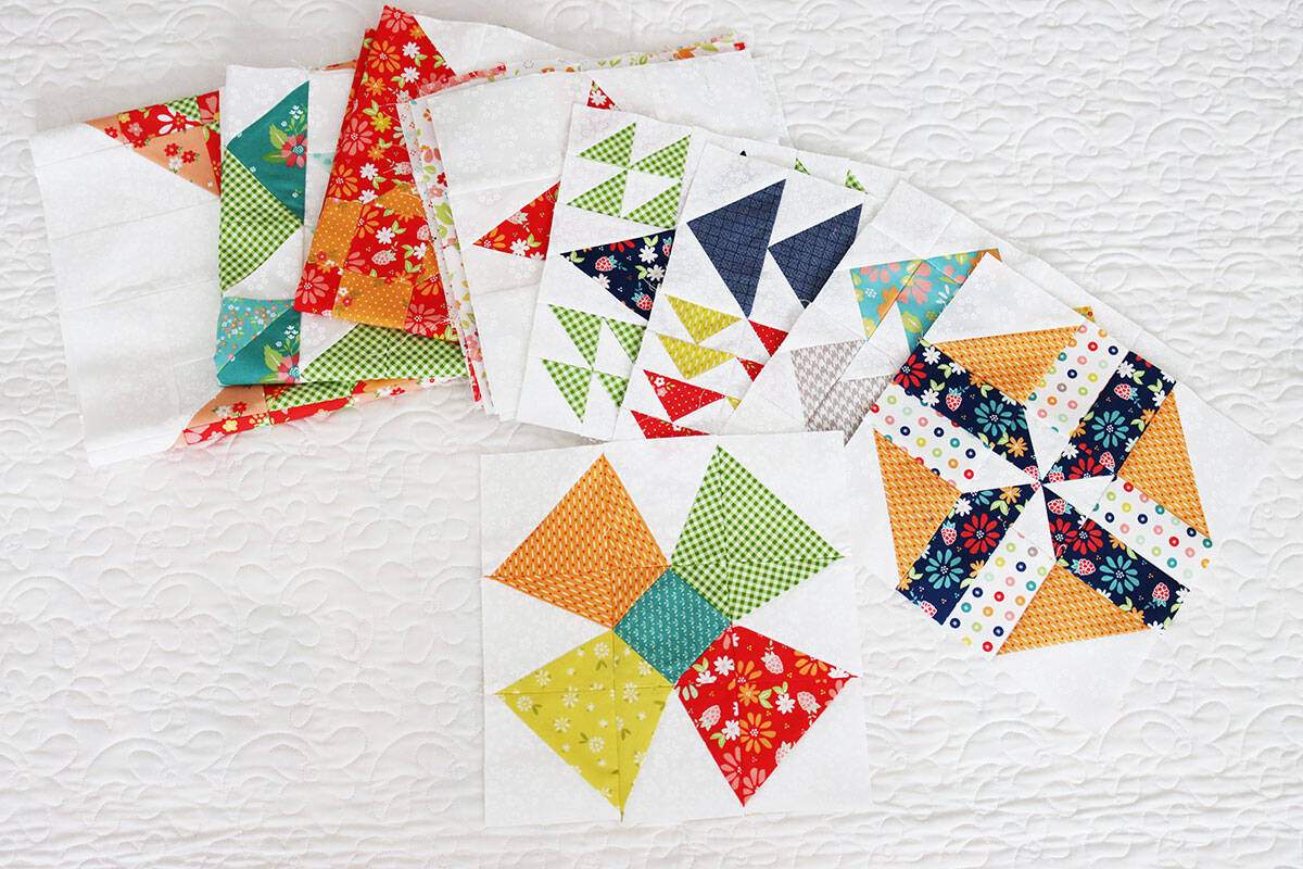 Moda Blockheads 6 Blocks pieced by Sherri McConnell of A Quilting Life