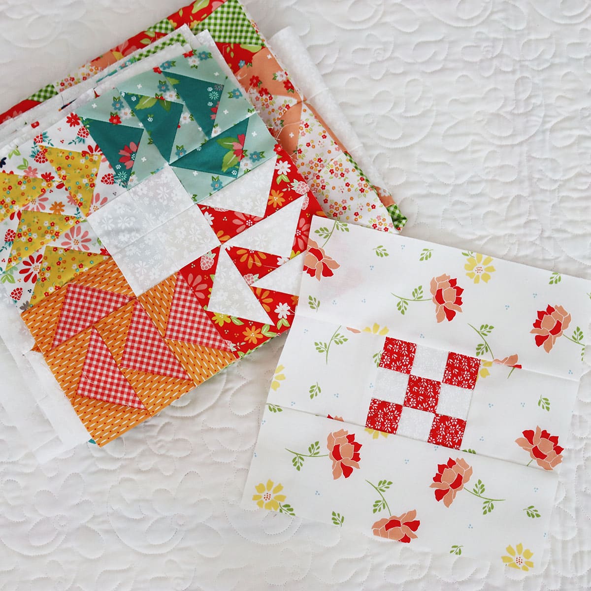 Moda Blockheads 6 Block 17 with previous blocks by Sherri McConnell of A Quilting Life