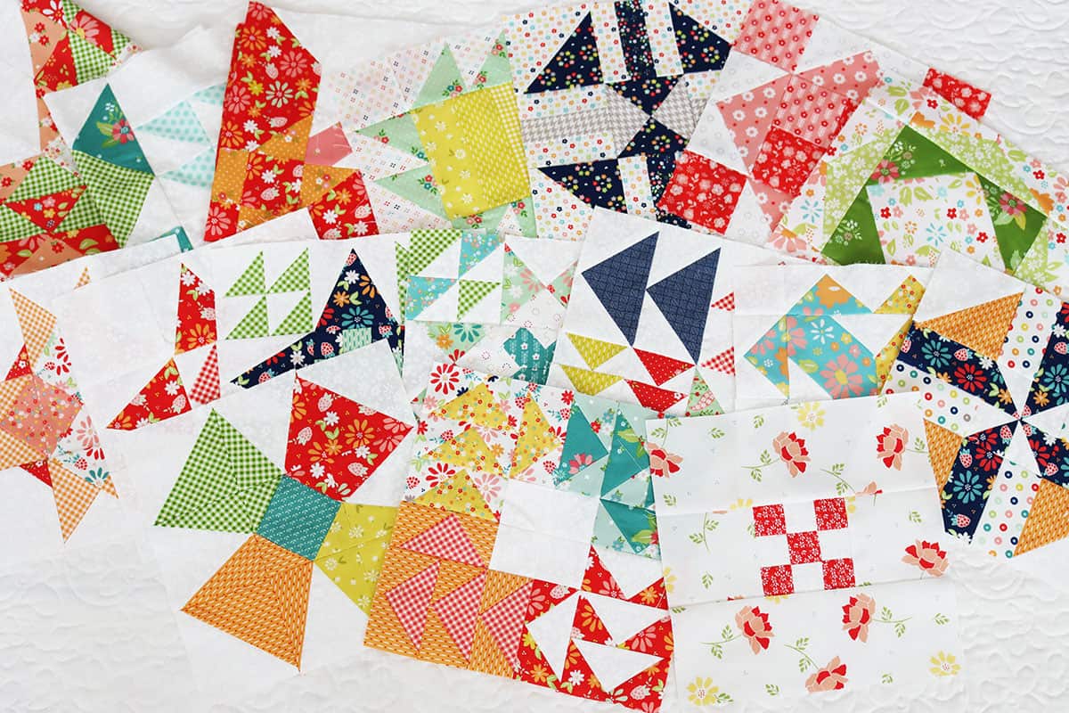 Moda Blockheads 6 Block 17 with previous blocks by Sherri McConnell of A Quilting Life
