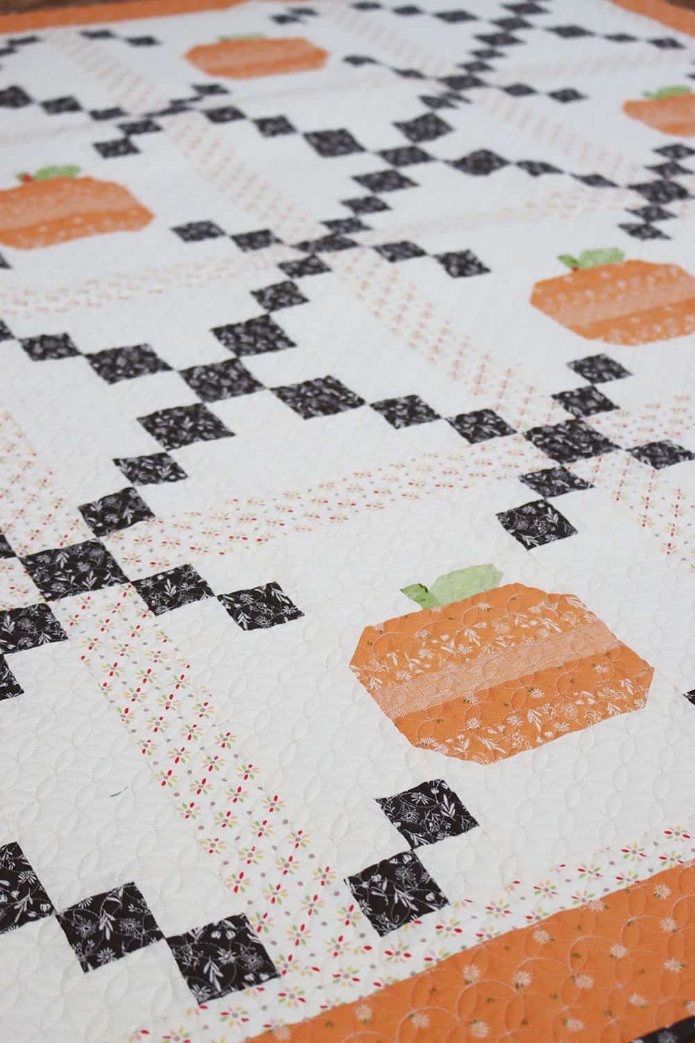 Pumpkin Patch Quilt by Sherri from A Quilting Life with fabrics from the Summer Sweet collection by Sherri & Chelsi for Moda Fabrics