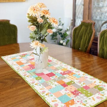 Fall Table Runner in Bountiful Blooms Fabrics by Sherri from A Quilting Life
