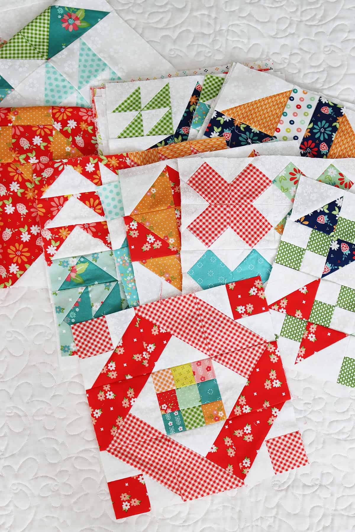 Moda Blockheads 6 blocks pieced by Sherri McConnell of A Quilting Life