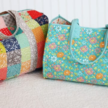 Patchwork Duffle and All the Things Tote in fabrics by Sherri & Chelsi for Moda Fabrics