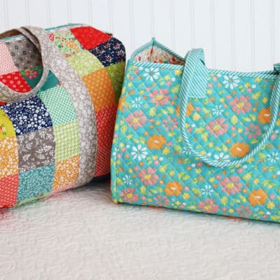 Patchwork Duffle and All the Things Tote in fabrics by Sherri & Chelsi for Moda Fabrics