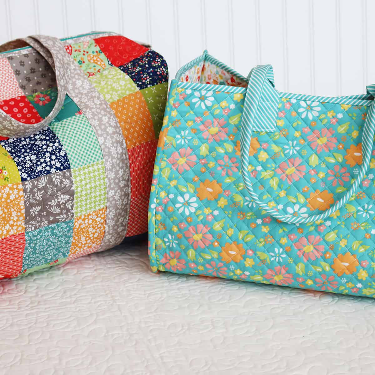 Patchwork Duffle and All the Things Tote in fabrics by Sherri & Chelsi for Moda Fabrics