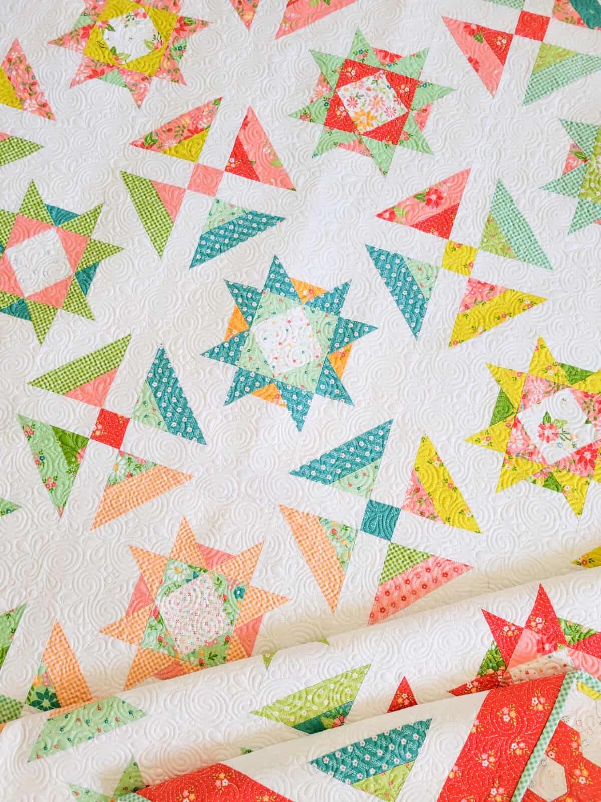 Sunshine Girl quilt in Strawberry Lemonade fabrics by Chelsi of Chelsi Stratton Designs