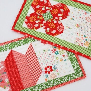 Tulip & Rose Mug Rugs by Sherri from A Quilting Life