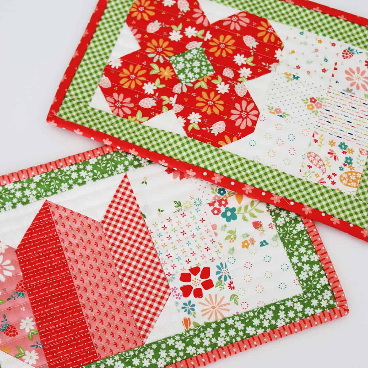 Tulip & Rose Mug Rugs by Sherri from A Quilting Life