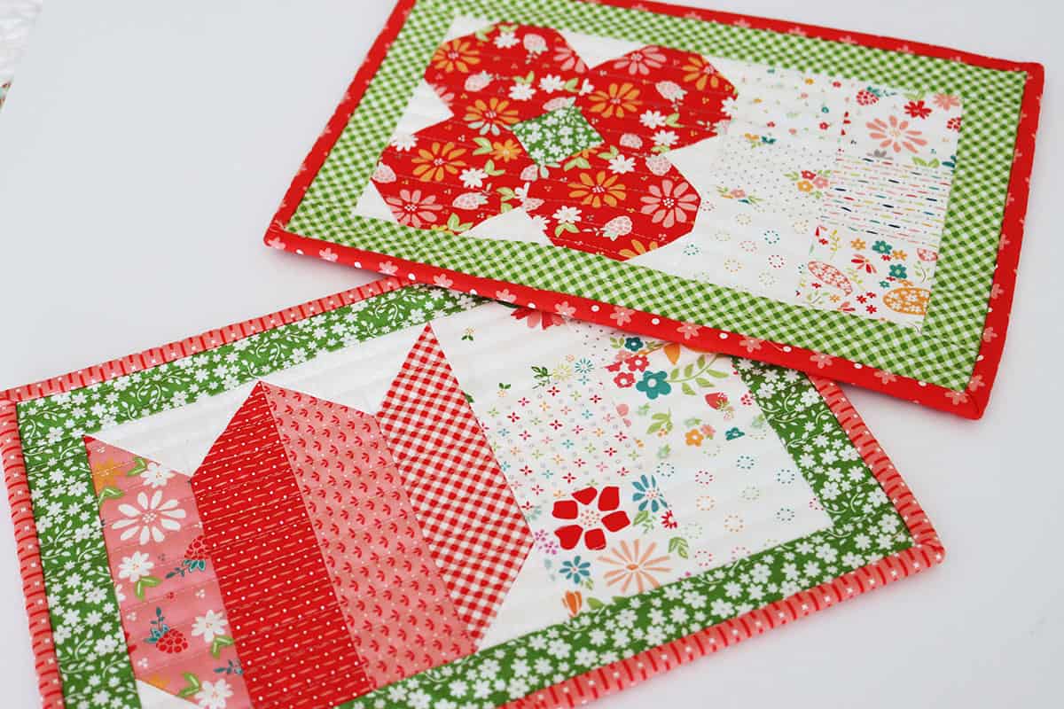 Tulip & Rose Mug Rugs by Sherri from A Quilting Life