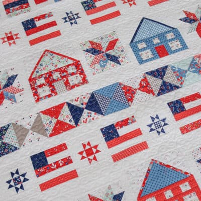 Hometown Summer Row Quilt by Sherri from A Quilting Life in Midsummer Fabrics by Sherri & Chelsi for Moda Fabrics