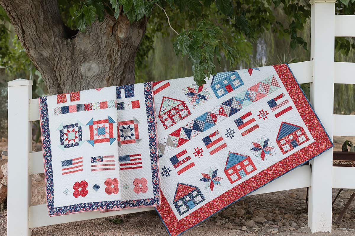 Row Quilts by Chelsi Stratton and Sherri McConnell from A Quilting Life using Midsummer fabrics by Sherri & Chelsi for Moda Fabrics
