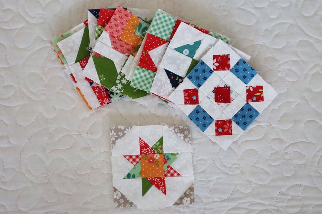 Sewcialites 3 Blocks by Sherri McConnell in fabrics by Sherri & Chelsi for Moda Fabrics