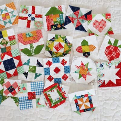 Sewcialites 3 Blocks pieced by Sherri McConnell through Block 19