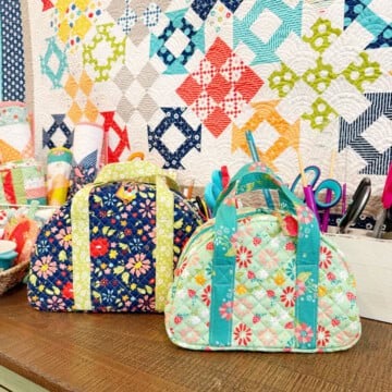 Sunshine Sisters Bags in fabrics by Sherri & Chelsi for Moda Fabrics